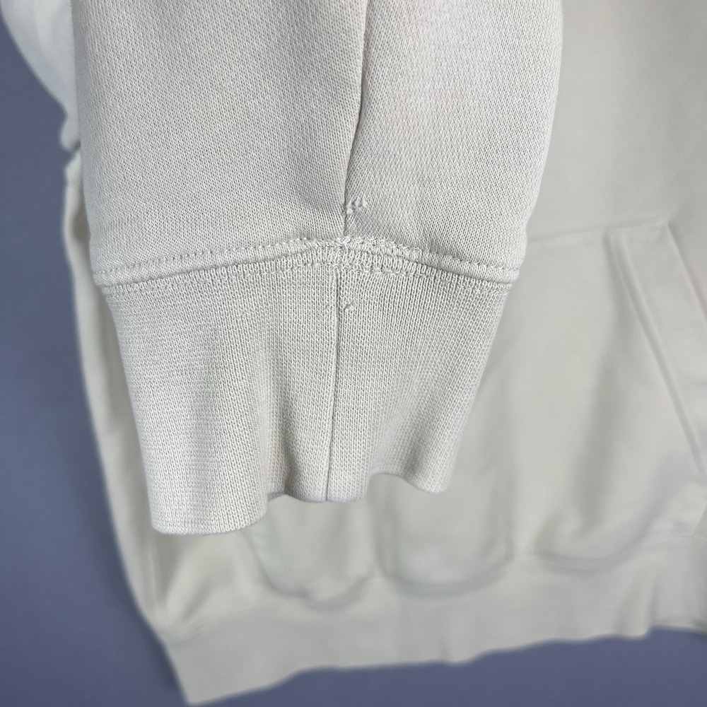 Nike Hoodie Mens Medium Beige Fleece Pullover Sweatshirt Embroidered Swoosh - Picture 7 of 7